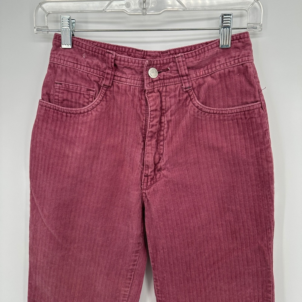 Vintage Jordache Burgundy Corduroy High Waisted Pants Size 28 Cotton 90s Retro - Picture 2 of 10